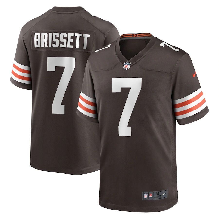 Men Cleveland Browns #7 Jacoby Brissett Nike Brown Game NFL Jersey